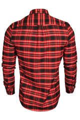 Xact Mens Tartan Plaid Button-Down Check Shirt, Long Sleeved, Regular Fit-3
