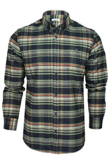Xact Mens Tartan Plaid Button-Down Check Shirt, Long Sleeved, Regular Fit-2