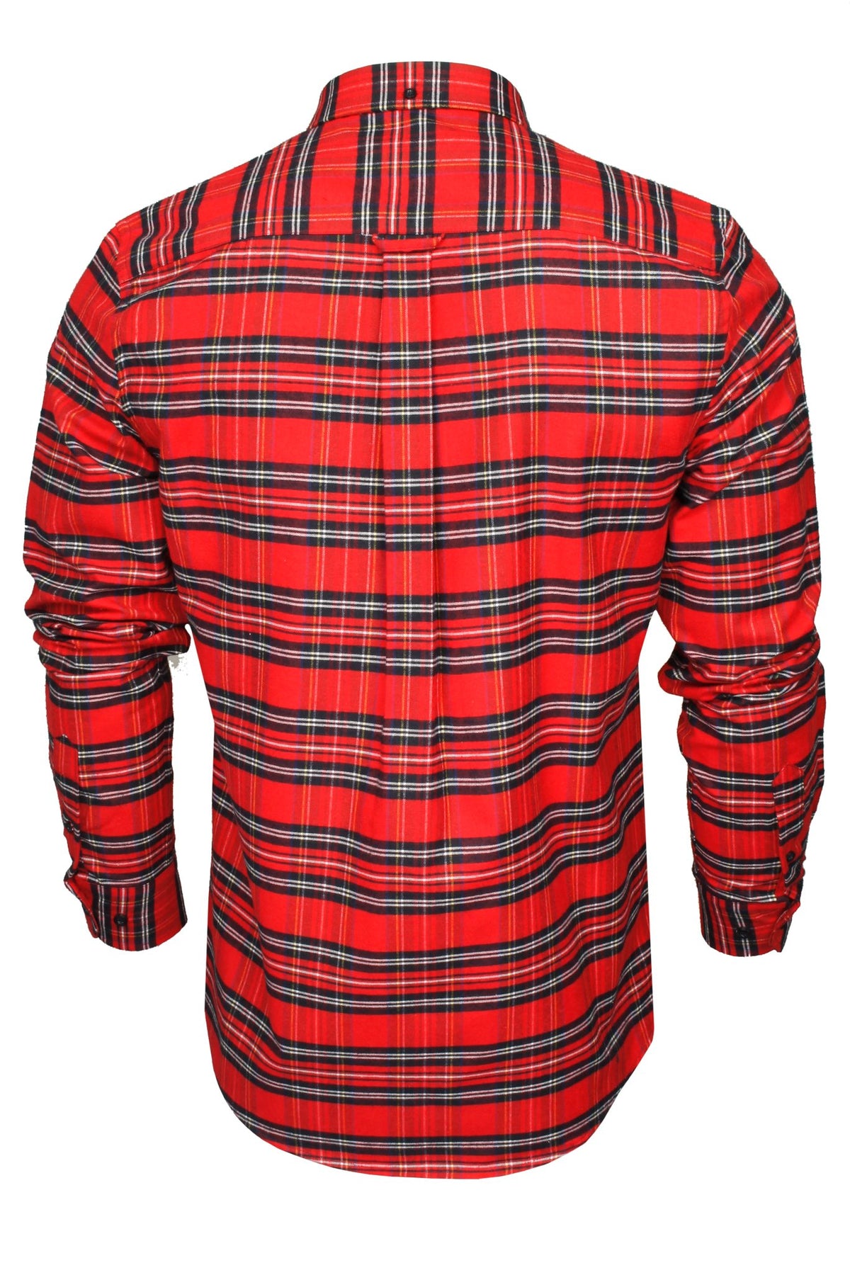 Xact Mens Tartan Plaid Button-Down Check Shirt, Long Sleeved, Regular Fit-3