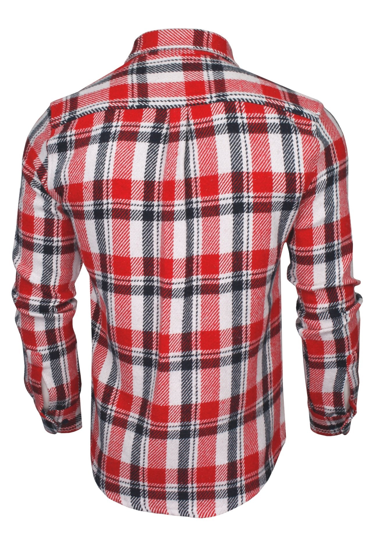 Xact Mens Heavy Flannel Plaid/ Check Lumberjack Over-Shirt - Long Sleeved-3