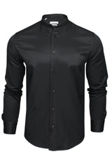 Xact Men's Herringbone Grandad/ Band Collar Shirt - Long Sleeved-Main Image