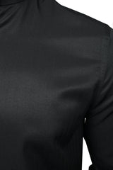 Xact Men's Herringbone Grandad/ Band Collar Shirt, Long Sleeved, Regular Fit-2