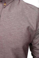 Xact Mens Chambray Shirt, Button-Down Collar, Long Sleeved, Slim Fit-2