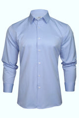 Xact Mens Herringbone Double Cuff Long Sleeved Formal/ Dress Shirt - Cufflinks Included-2