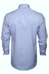 Xact Mens Herringbone Double Cuff Long Sleeved Formal/ Dress Shirt - Cufflinks Included-4