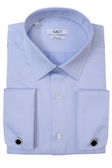 Xact Mens Herringbone Double Cuff Long Sleeved Formal/ Dress Shirt - Cufflinks Included-2