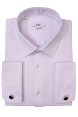 Xact Mens Herringbone Double Cuff Long Sleeved Formal/ Dress Shirt - Cufflinks Included-Main Image