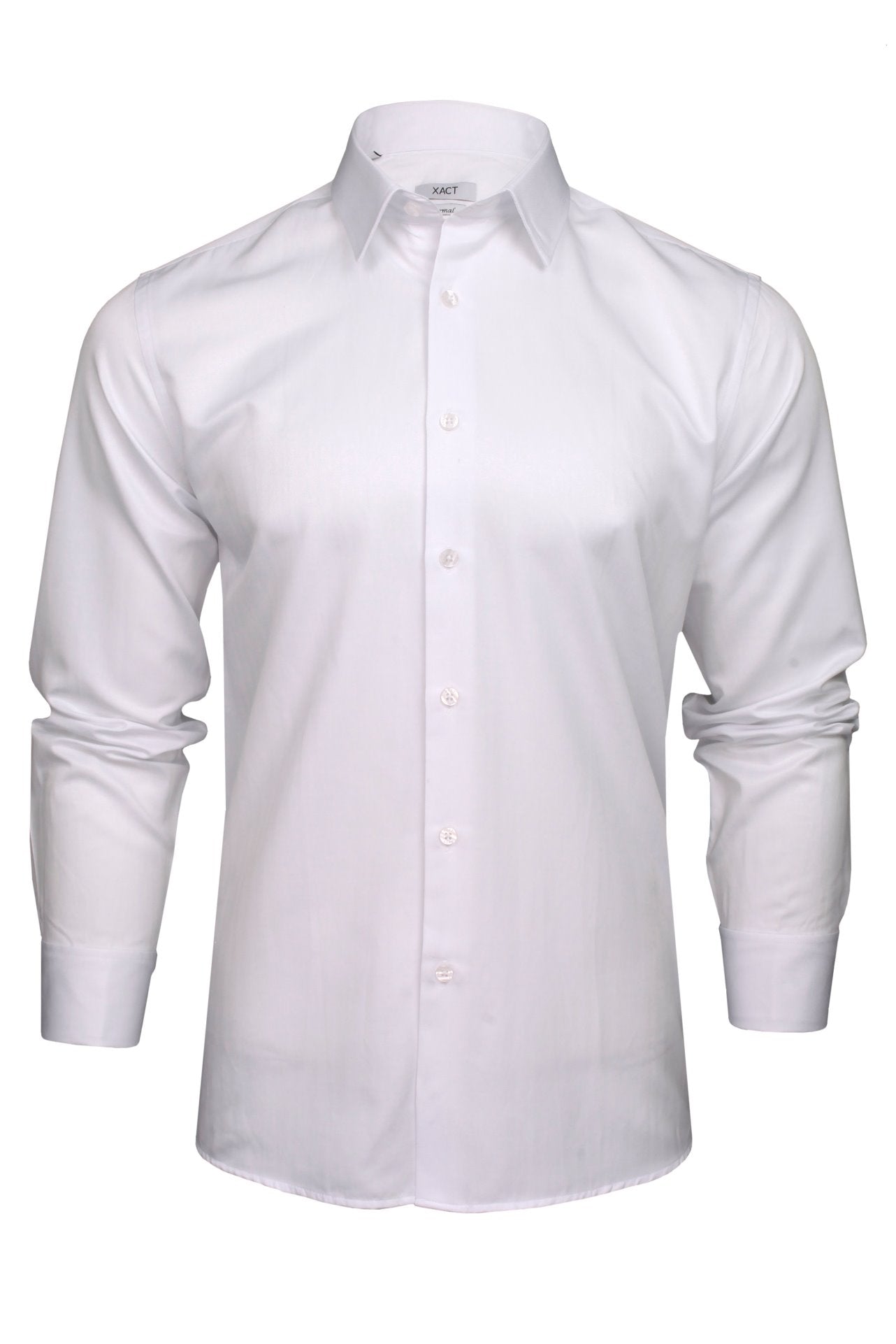Xact Mens Herringbone Double Cuff Long Sleeved Formal/ Dress Shirt - Cufflinks Included-2