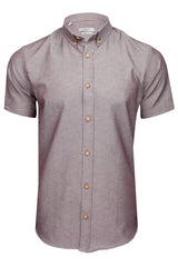 Xact Mens Chambray Shirt, Button-Down Collar, Short Sleeved, Slim Fi-Main Image