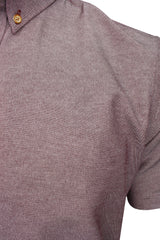 Xact Mens Chambray Shirt, Button-Down Collar, Short Sleeved, Slim Fi-2