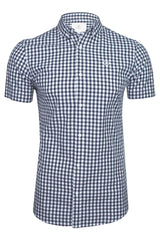 Xact Mens Cotton Gingham Check Shirt - Short Sleeved-Main Image