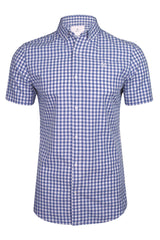 Xact Mens Cotton Gingham Check Shirt - Short Sleeved-2
