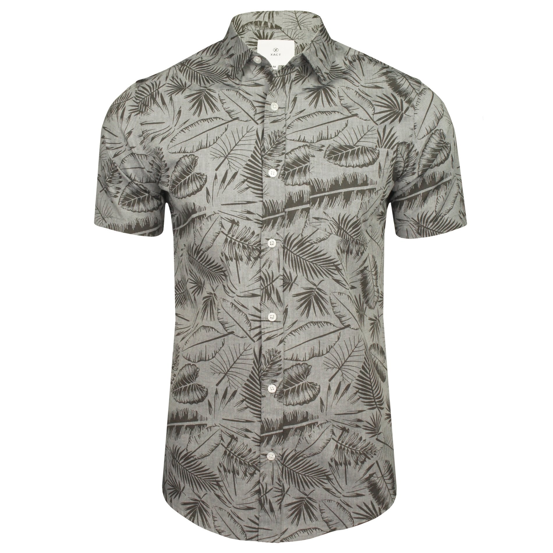 Xact Mens Cotton Hawaiian/ Floral Shirt - Short Sleeved-Main Image