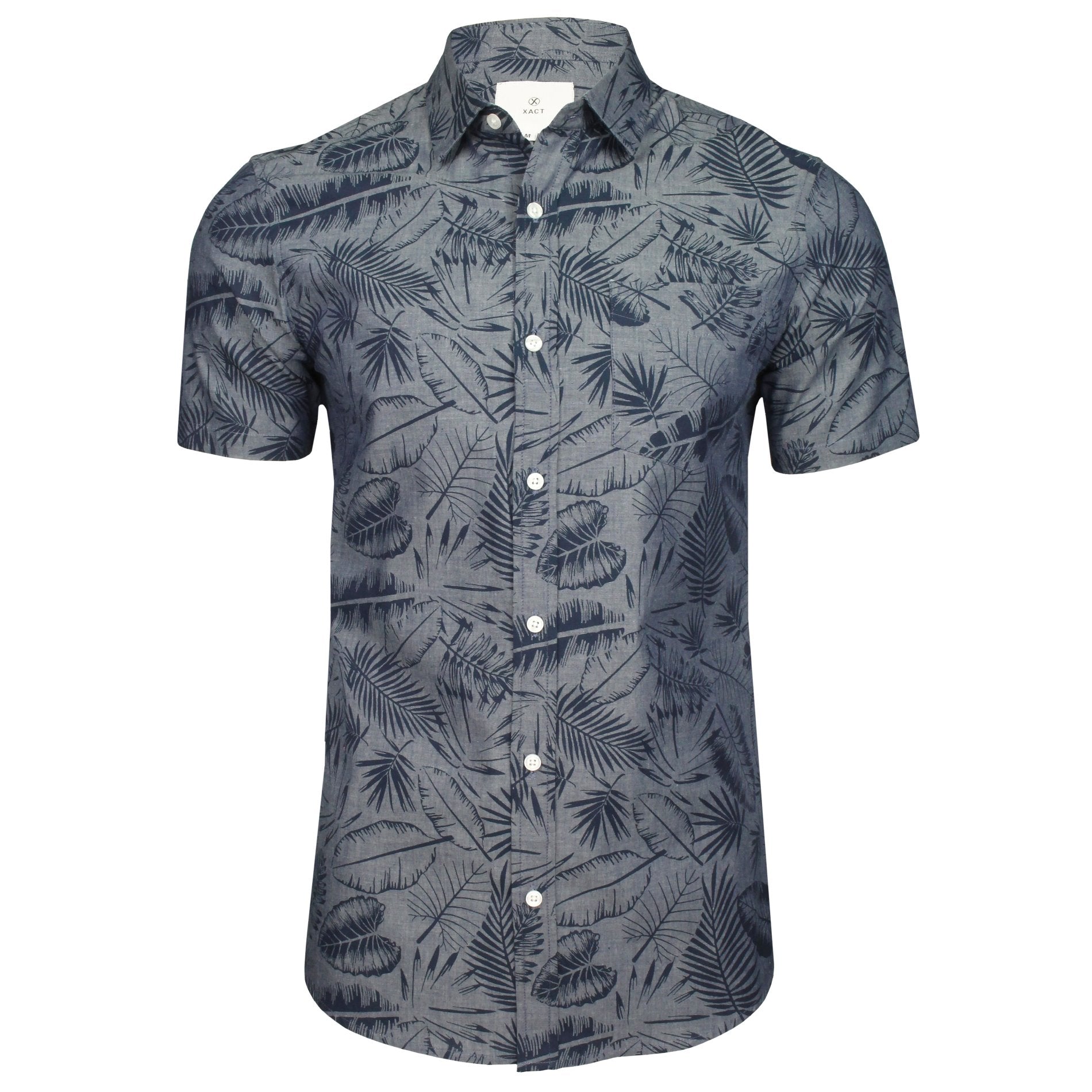 Xact Mens Cotton Hawaiian/ Floral Shirt - Short Sleeved-Main Image