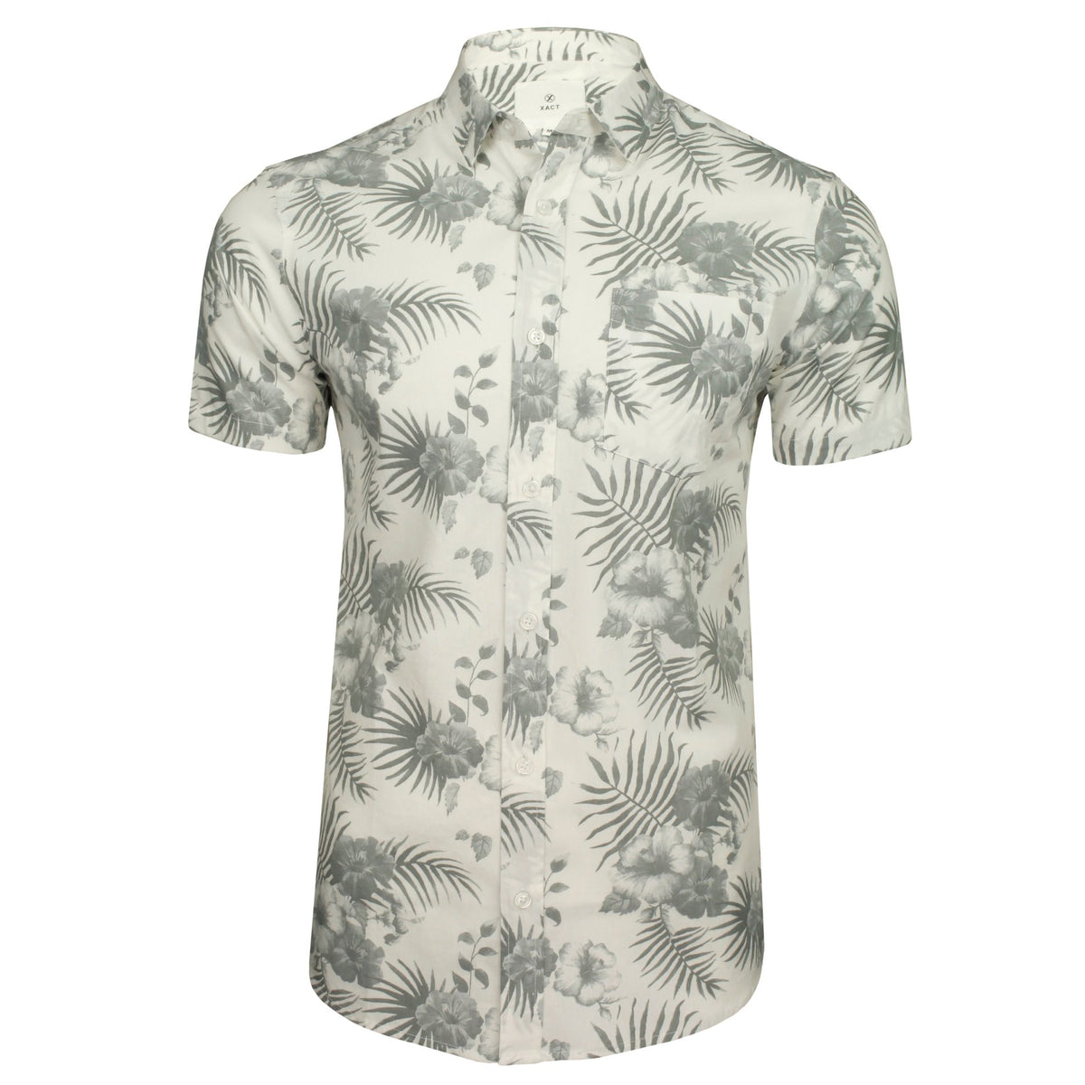 Xact Men's Hawaiian Floral Shirt, 100% Cotton, Short Sleeved-Main Image