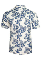 Xact Mens Cuban Revere Collar Hawaiian Shirt, Short Sleeved-Main Image