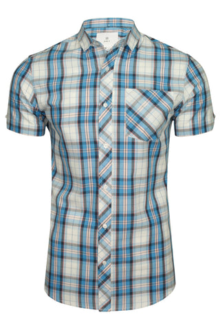 Xact Mens Cotton Checked Shirt - Short Sleeved-Main Image