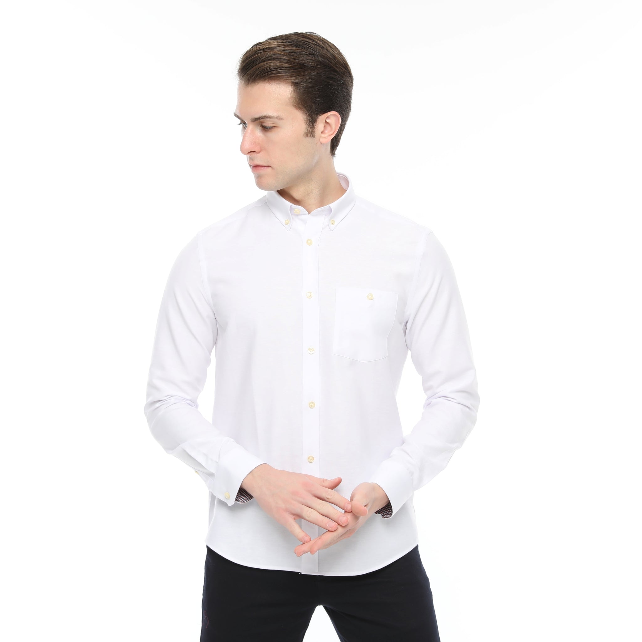 Xact Mens Button Down Oxford Shirt - Long Sleeved-2