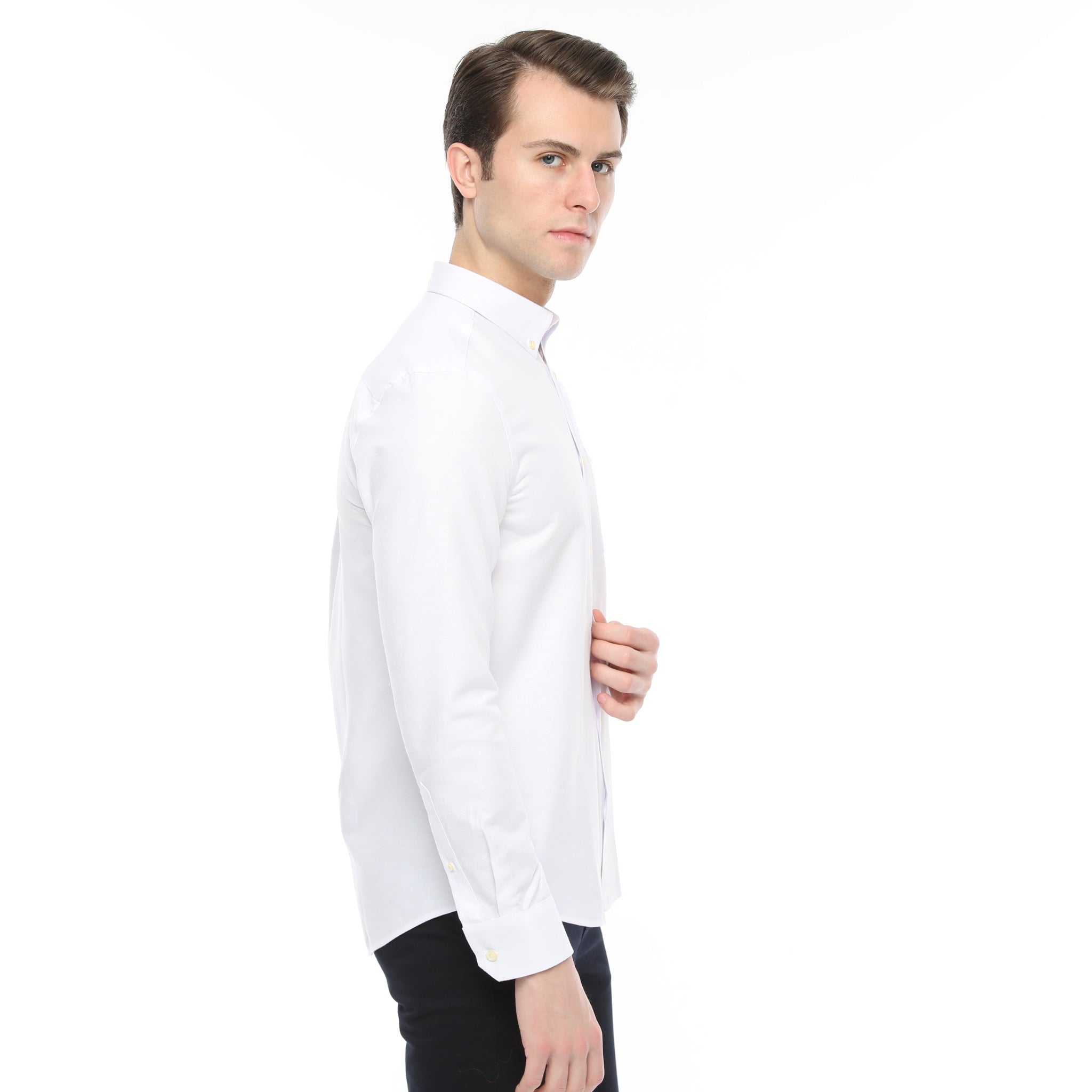 Xact Mens Button Down Oxford Shirt - Long Sleeved-3