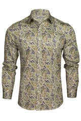 Xact Mens Paisley Digital Print Shirt - Long Sleeved-Main Image