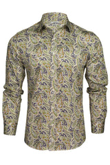 Xact Mens Paisley Digital Print Shirt - Long Sleeved-Main Image