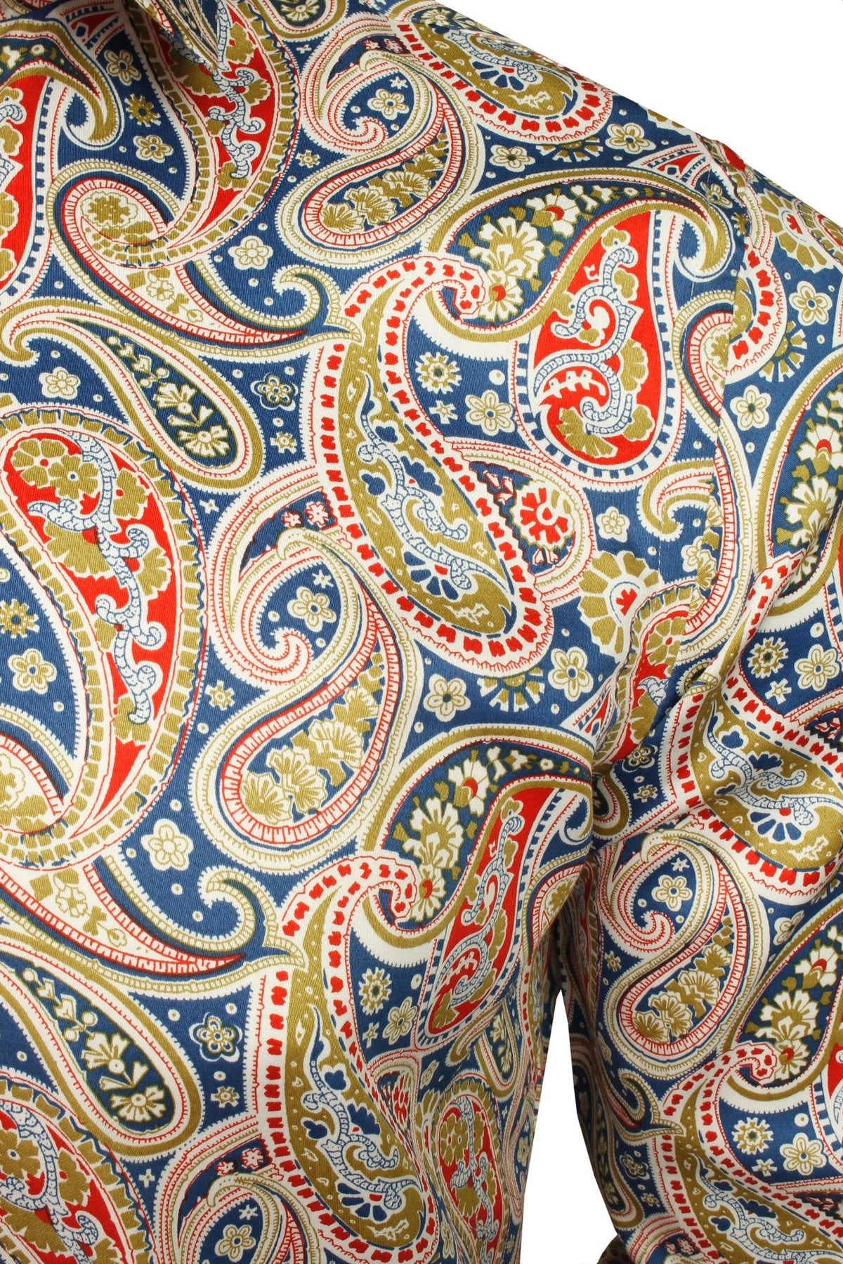 Xact Men's Long Sleeved Paisley Print Shirt, Slim Fit - Mod Retro Partywear, Smart Casual Fashion-2