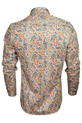 Xact Men's Long Sleeved Paisley Print Shirt, Slim Fit - Mod Retro Partywear, Smart Casual Fashion-3