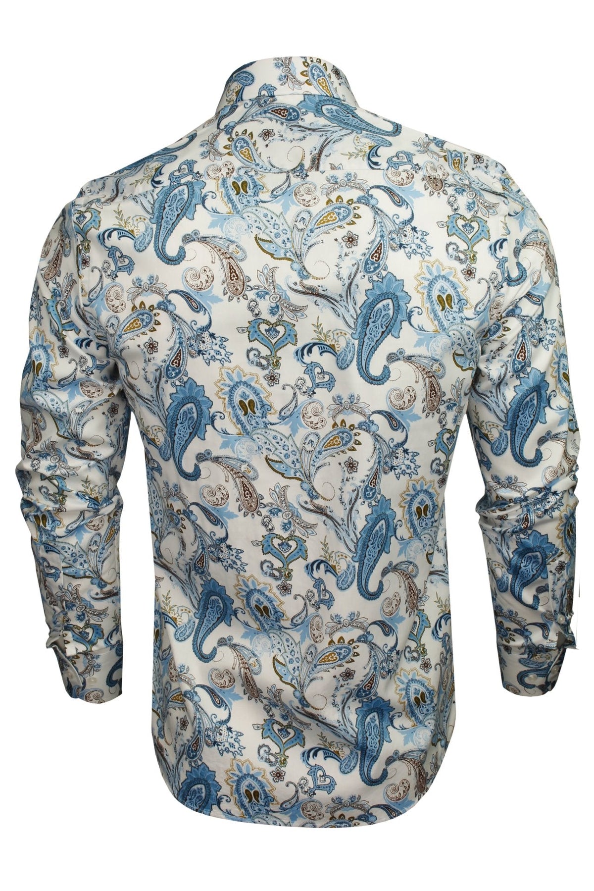 Xact Men's Long Sleeved Paisley Print Shirt, Slim Fit - Mod Retro Partywear, Smart Casual Fashion-3