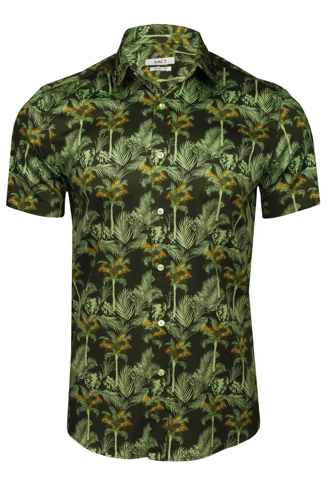 Xact Mens Cotton Palm Tree Hawaiian Shirt, Short Sleeved-Main Image