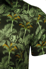 Xact Mens 100% Cotton Hawaiian Palm Tree Shirt, Short Sleeved, Slim Fit-2