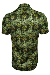 Xact Mens 100% Cotton Palm Tree Hawaiian Shirt, Short Sleeved, Slim Fit-3