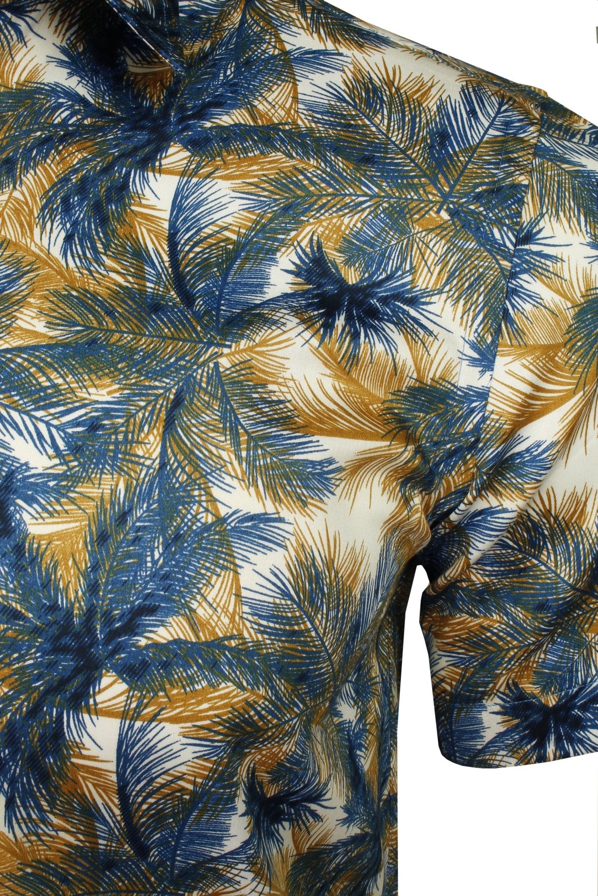 Xact Mens 100% Cotton Hawaiian Palm Tree Shirt, Short Sleeved, Slim Fit-2