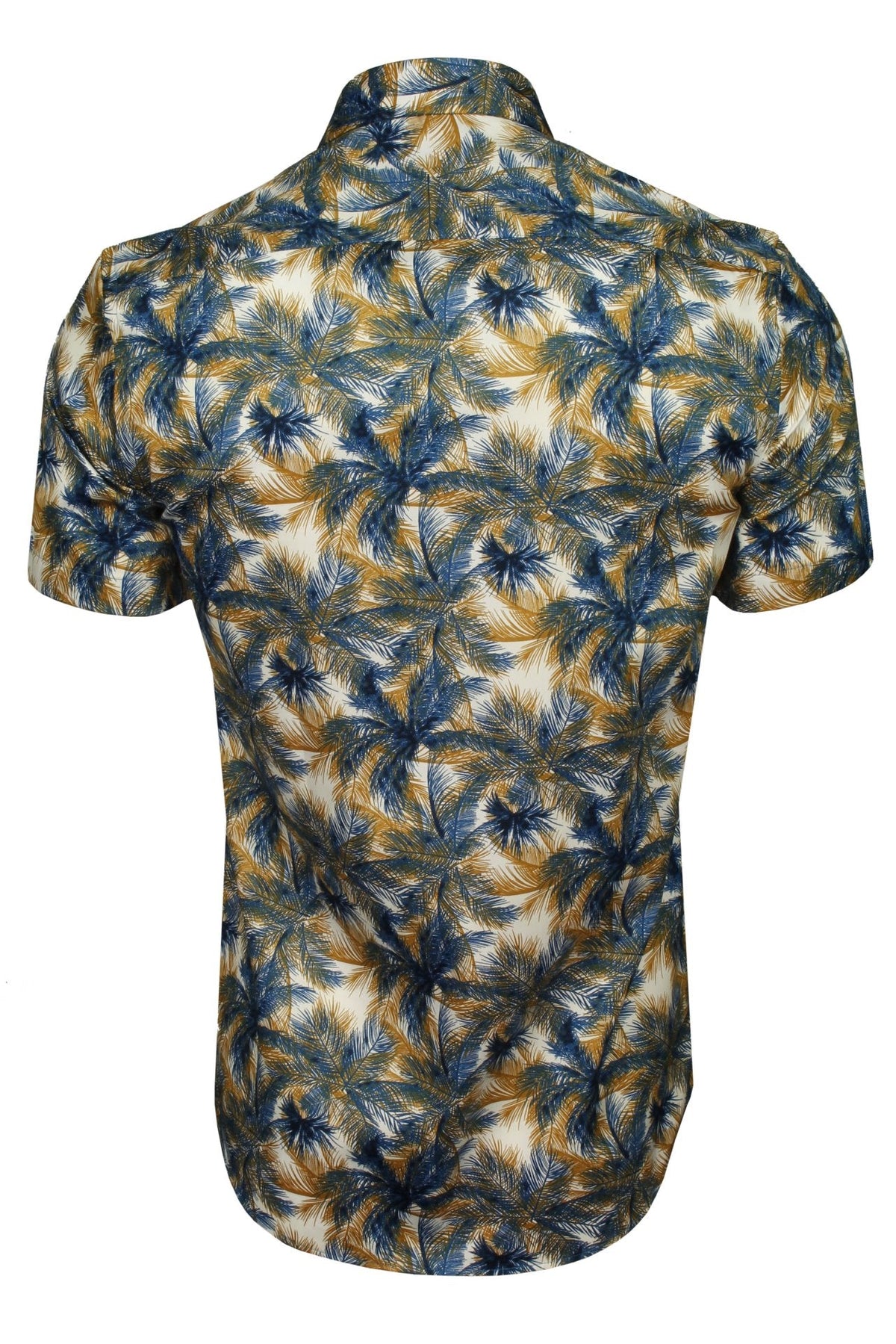 Xact Mens 100% Cotton Hawaiian Palm Tree Shirt, Short Sleeved, Slim Fit-3