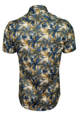 Xact Mens 100% Cotton Short Sleeved Hawaiian/ Floral Shirt-3