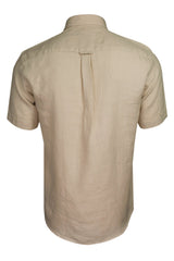 Xact Men's Short-Sleeved Linen Shirt - 100% Pure Linen, Regular Fit-4