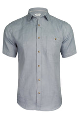 Xact Men's Short-Sleeved Linen Shirt, 100% Pure Linen, Regular Fit-2