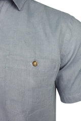 Xact Men's Short-Sleeved Linen Shirt - 100% Pure Linen, Regular Fit-3