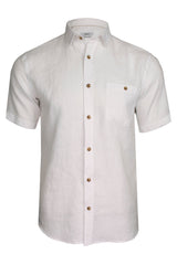 Xact Men's Short-Sleeved Linen Shirt - 100% Pure Linen, Regular Fit-2