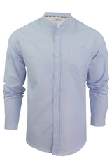Xact Mens Cotton Oxford Grandad Shirt, Long Sleeved, Slim Fit-Main Image