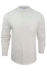 Xact Mens Cotton Oxford Grandad Shirt, Long Sleeved, Slim Fit-2