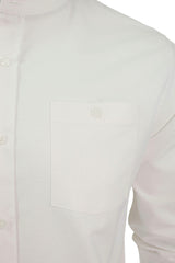 Xact Mens Slim Fit Long Sleeved Oxford Grandad Shirt-2
