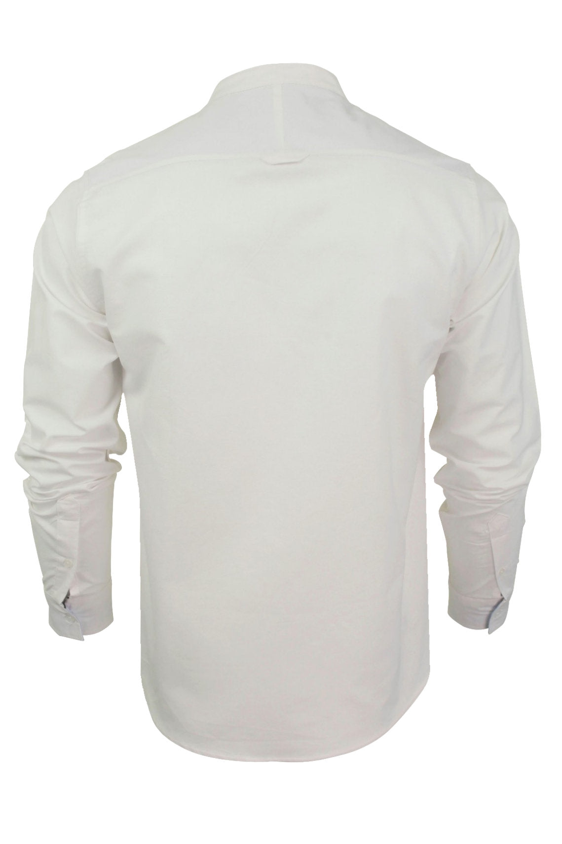 Xact Mens Slim Fit Long Sleeved Oxford Grandad Shirt-3