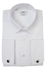 Xact Men's Plain Poplin Formal Shirt with Double/ French Cuff and Cuff Links-2