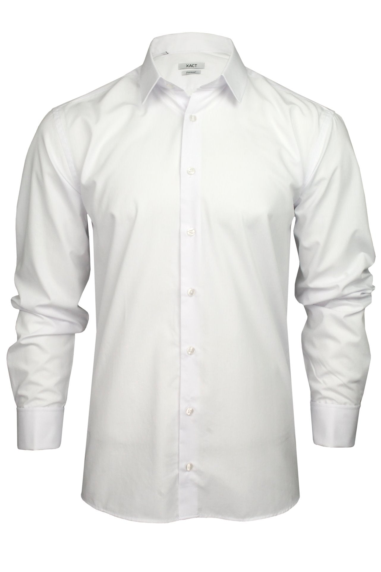 Xact Men's Plain Poplin Formal Shirt with Double/ French Cuff and Cuff Links-2
