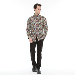Xact Men's Gambling Skulls Print Long Sleeved Shirt, Regular Fit-3