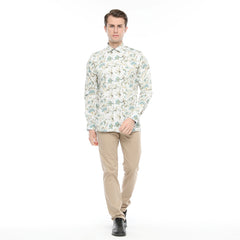 Xact Men's Crane Bird Print Long Sleeved Shirt, Regular Fit-3