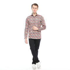Xact Men's Ditsy Floral Print Long Sleeved Shirt, Regular Fit-2