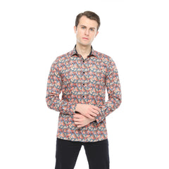 Xact Men's Ditsy Floral Print Long Sleeved Shirt, Regular Fit