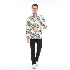 Xact Men's Rose Print Long Sleeved Shirt, Regular Fit-3