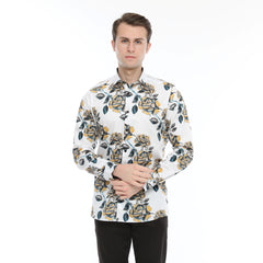 Xact Men's Rose Print Long Sleeved Shirt, Regular Fit-4